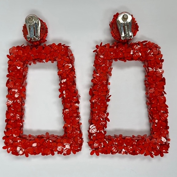 Sachin + Babi Red Fleur Dusk Earrings - Picture 6 of 10